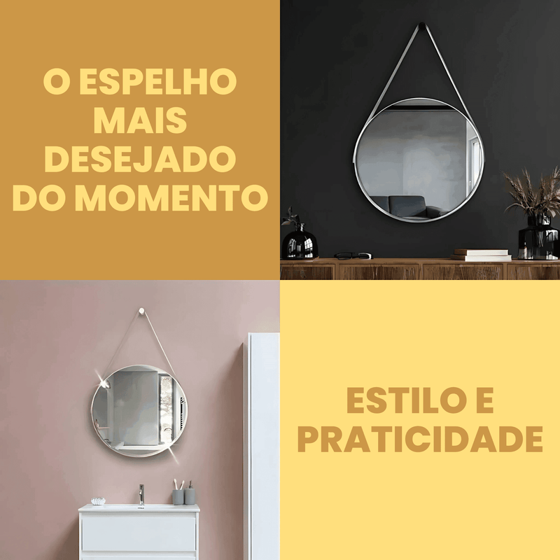 Espelho Redondo com Alça Minimal™